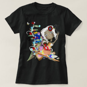 Camiseta chave de garrafa botânica de folhas mundo