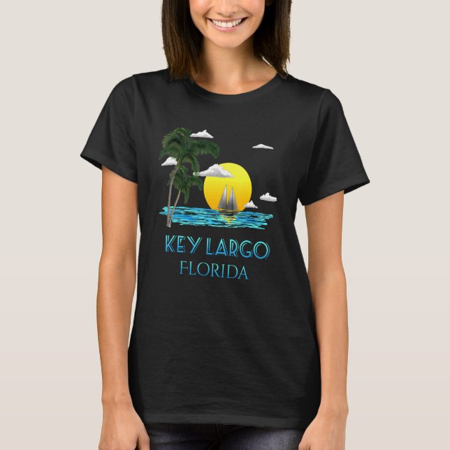 Camiseta Chave de Navegação Largo Florida Keys Beach Sunset (Frente)