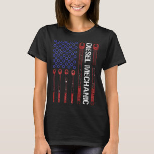 Camiseta Chave de Torque de Mecânico Diesel EUA Bandeira Am