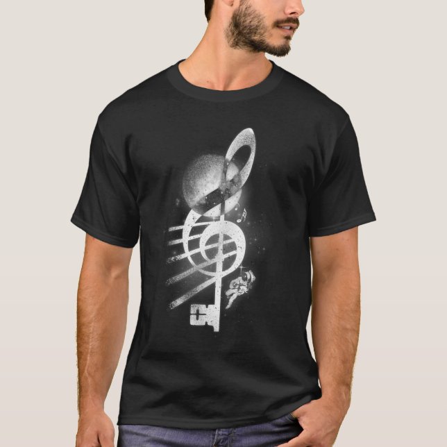 Camiseta Chave de Violência de Música Espacial (Frente)