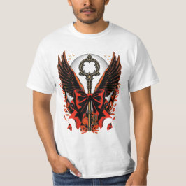Camiseta Chave do Arco Gótico Velvet com Asas e Lua