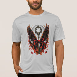 Camiseta Chave do Arco Gótico Velvet com Asas e Lua