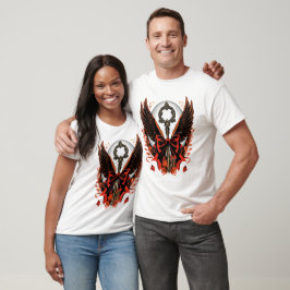 Camiseta Chave do Arco Gótico Velvet com Asas e Lua