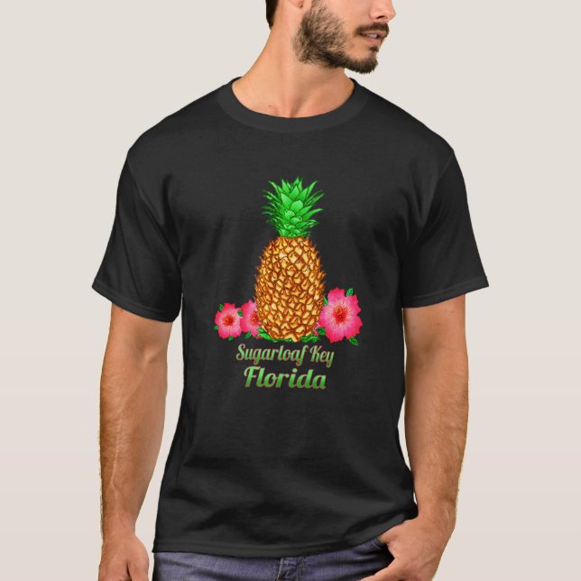 Camiseta Chave do Sugarloaf Flórida Flor de Abacaxi (Frente)