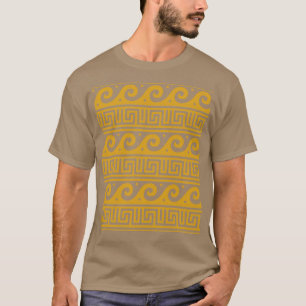 Camiseta Chave grega com ondas Douradas