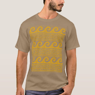 Camiseta Chave grega com ondas Douradas