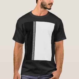 Camiseta Chave Grega Vertical - Preto e Branco