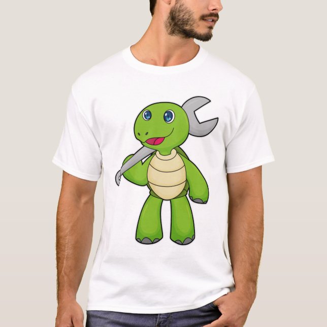 Camiseta Chave mecânica de tartaruga (Frente)