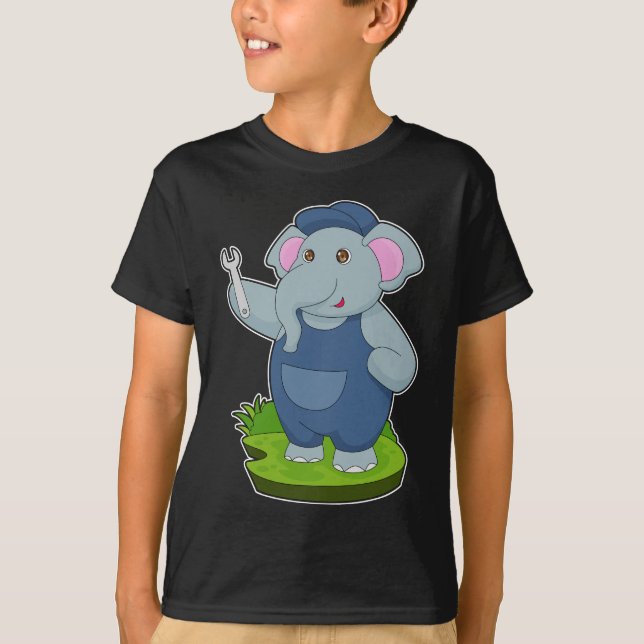Camiseta chave mecânica elefante (Frente)