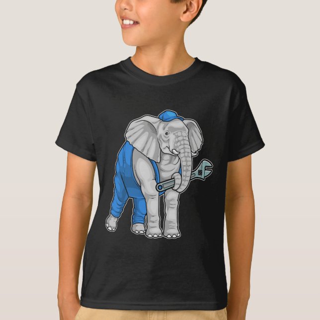 Camiseta chave mecânica elefante (Frente)