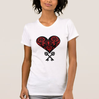 Camiseta Chaves a seu coração - coração de Steampunk do