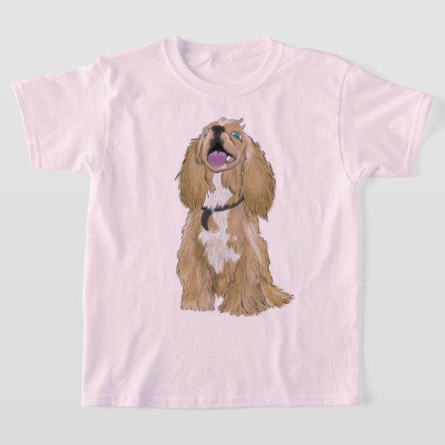 Camiseta Chaves da miniatura spaniel (Postura )