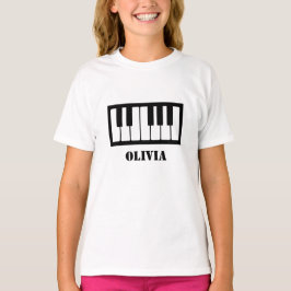 Camiseta Chaves de Piano do Pianista de Nome Personalizado