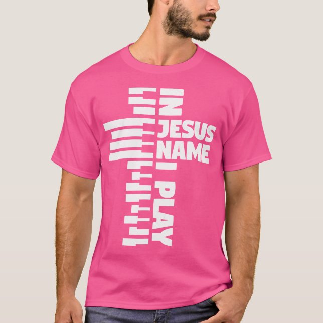 Camiseta Chaves De Piano Que Toco Em Nome De Jesus (Frente)