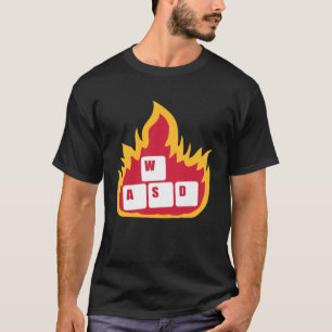 Camiseta Chaves WASD Queimando o Nerd do jogador de jogos d