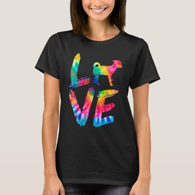 Camiseta Cheagle Tie Dye Amor Cachorro Mãe Pai (Frente)