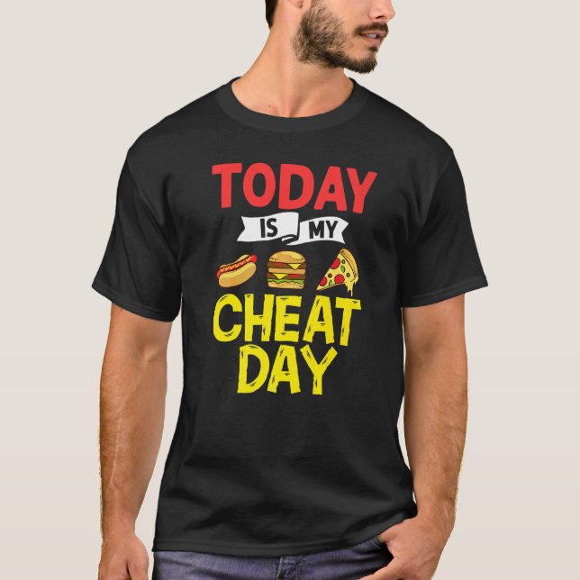 Camiseta Cheat Day Diet Food Workout Quotes Fitness Gym   (Frente)