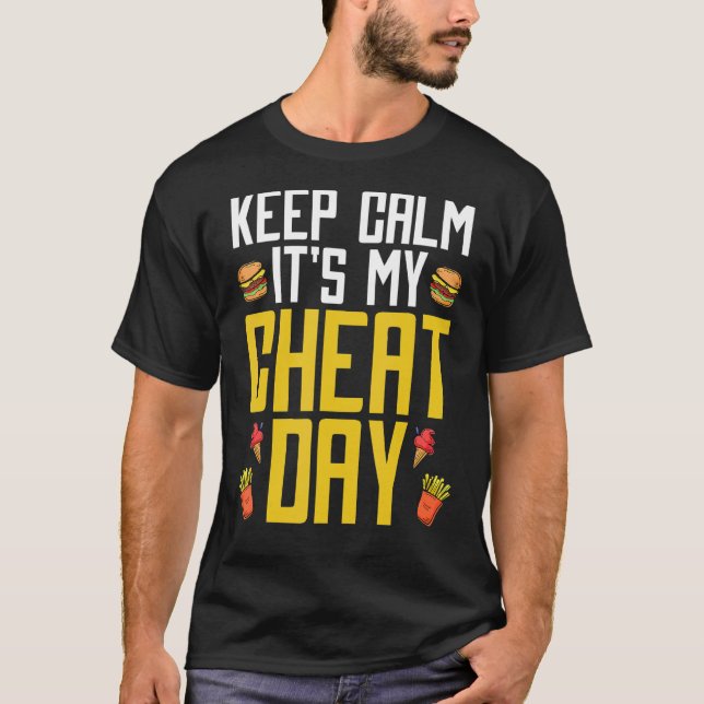 Camiseta Cheat Day Diet Food Workout Quotes Fitness Gym (Frente)