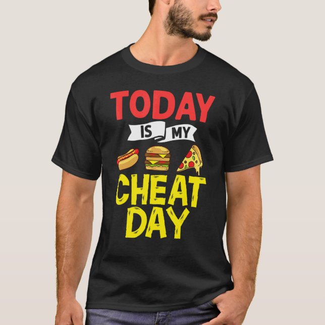 Camiseta Cheat Day Diet Food Workout Quotes Fitness Gym 2 (Frente)