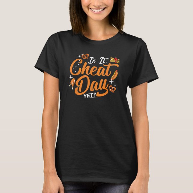 Camiseta Cheat Day Diet Workout Cotações de Comida de Dieta (Frente)