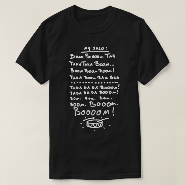 Camiseta Cheat Sheet for Drummers white (Frente do Design)