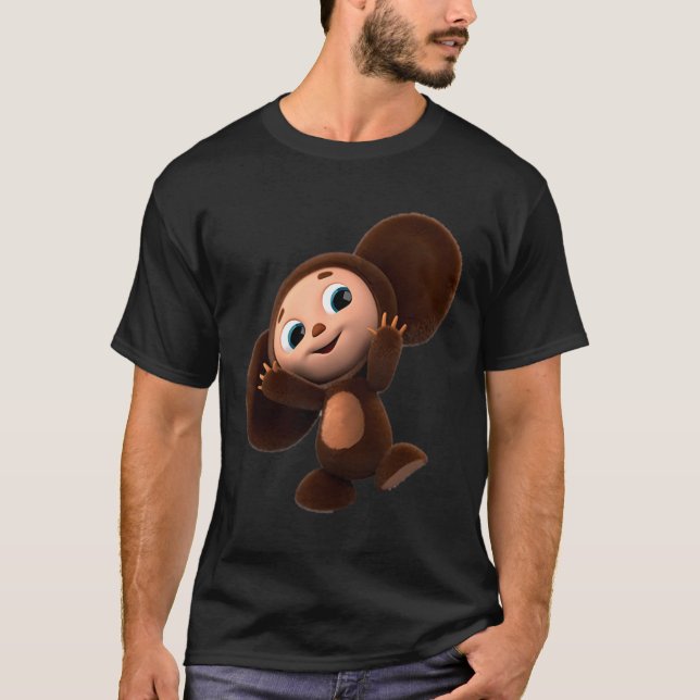 Camiseta Cheburashka ondulando a mão Vintage Cinto russo (Frente)