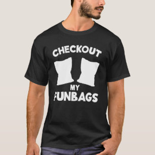 Camiseta Checando Meu bolsas Divertido Equipe Cornhole Bean