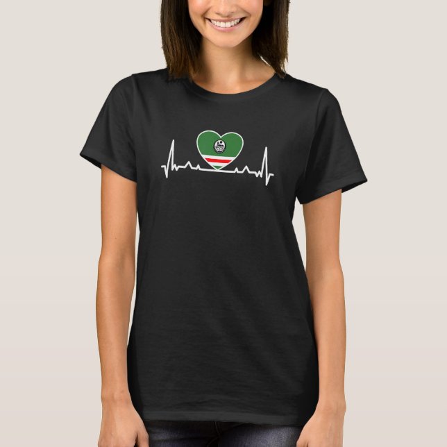 Camiseta Chechnya Chechen Chechnyan Heartbeat Heart (Frente)