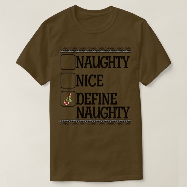 Camiseta Check List Naughn Nice ou Set Naughn (Frente do Design)