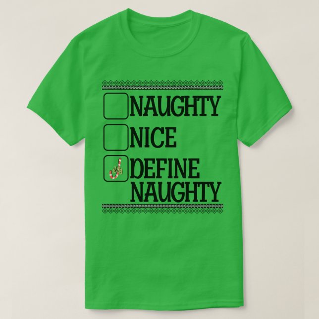 Camiseta Check List Naughn Nice ou Set Naughn 1 (Frente do Design)