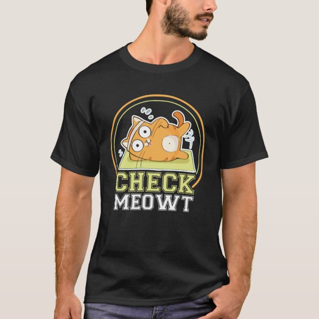 Camiseta Check Meowt Cat Yoga Workout Kitten (Frente)