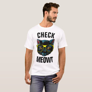 Camiseta CHECK MEOWT Engraçado t-shirts de gatos