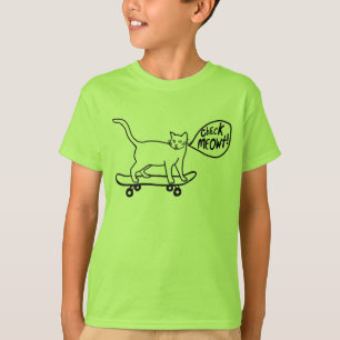 Camiseta Check Meowt Punny Skateboard Cat T-Shirt