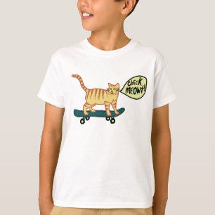 Camiseta Check Meowt Punny Skateboard Tabby Cat T-Shirt