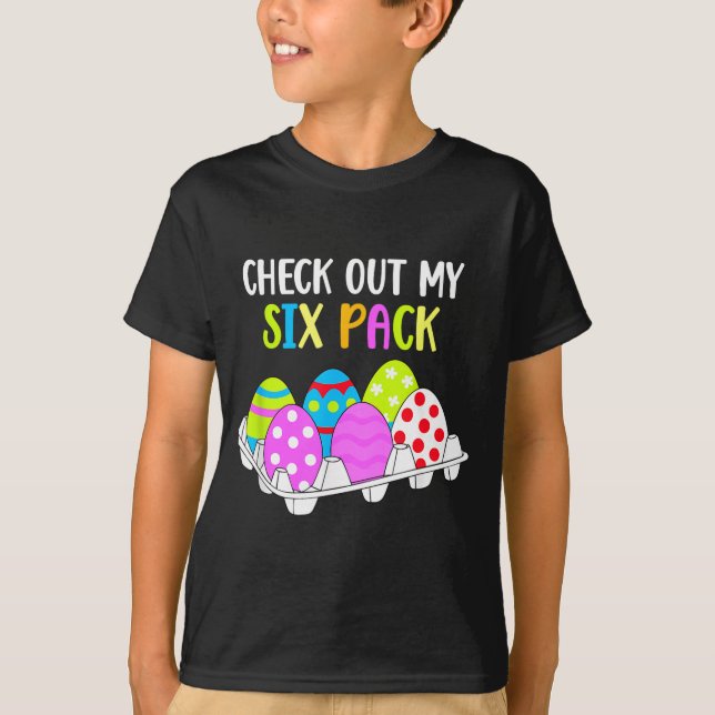 Camiseta Check Out My Six Pack Funny Easter Egg Abs Workout (Frente)