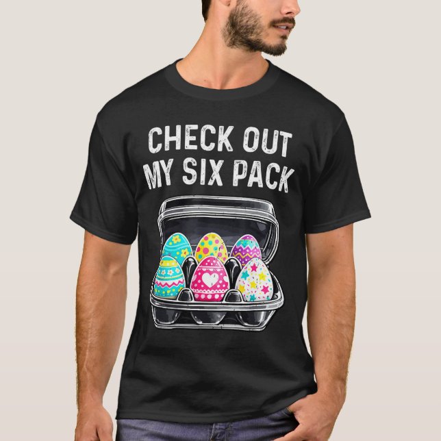 Camiseta Check Out My Six Pack Funny Easter Egg Abs Workout (Frente)