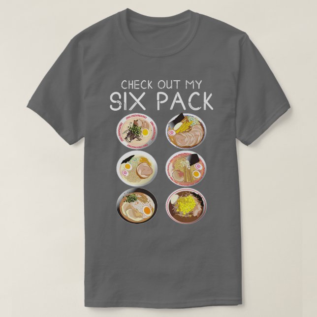 Camiseta Check Out My Six Pack Ramen Funny Food Pun Japanes (Frente do Design)