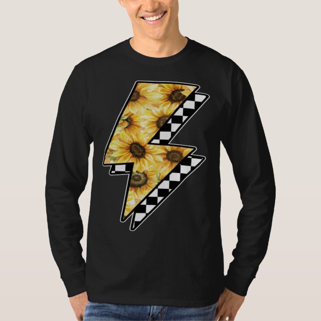 Camiseta Checked Sunflower Lightning Chess Board (Frente)