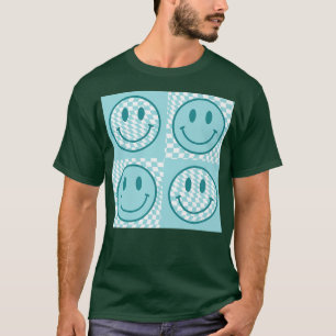 Camiseta Checkerboard Sorria Rosto Engraçado Feliz Rosto Tr