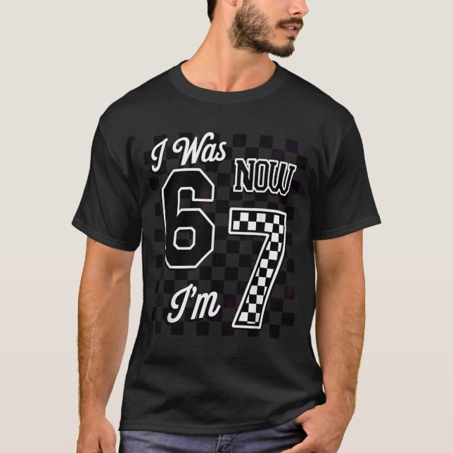 Camiseta Checkered I Was 6 Now I'm 7 Birthday Seven Years O (Frente)