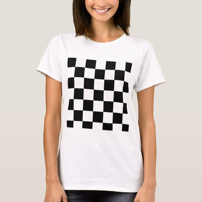 Camiseta Checkered preto e branco (Frente)