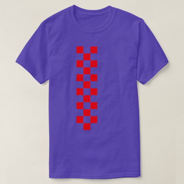 Camiseta Checkered White Red Line (Frente do Design)