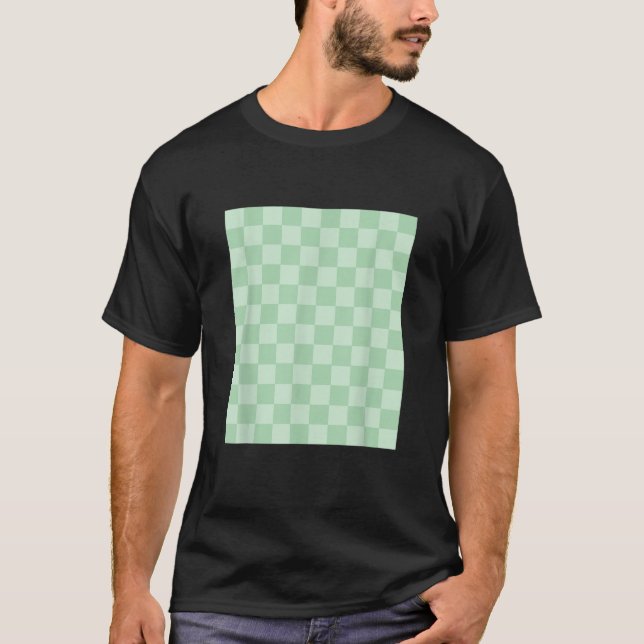 Camiseta Checkker clássico Checkker Checkerboard Verde (Frente)