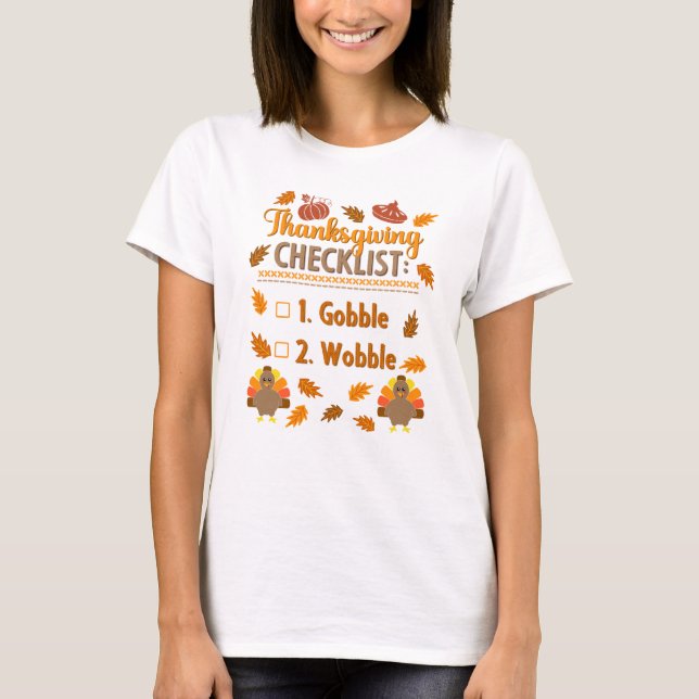 Camiseta Checklist Gobble Wobble Wobble Ugly Sweater (Frente)