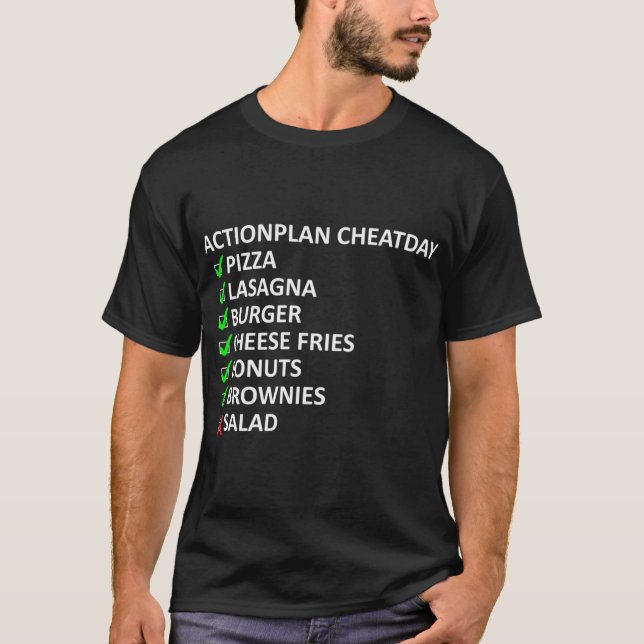 Camiseta Checklist para o Burger Burger Pizza Burger Fries  (Frente)