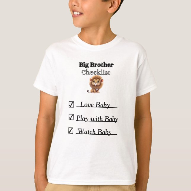 Camiseta Checklist para T-shirt do Big Brother (Frente)