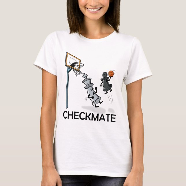 Camiseta Checkmat Do Chess Player Chessboxe E Do Sketll Lov (Frente)
