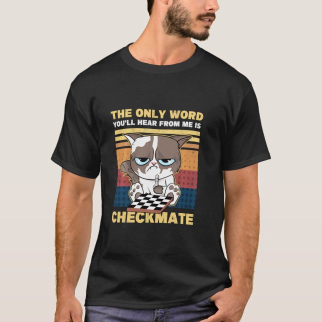 Camiseta Checkmate Cat Kitten Retro Chess Player Chess Lov (Frente)