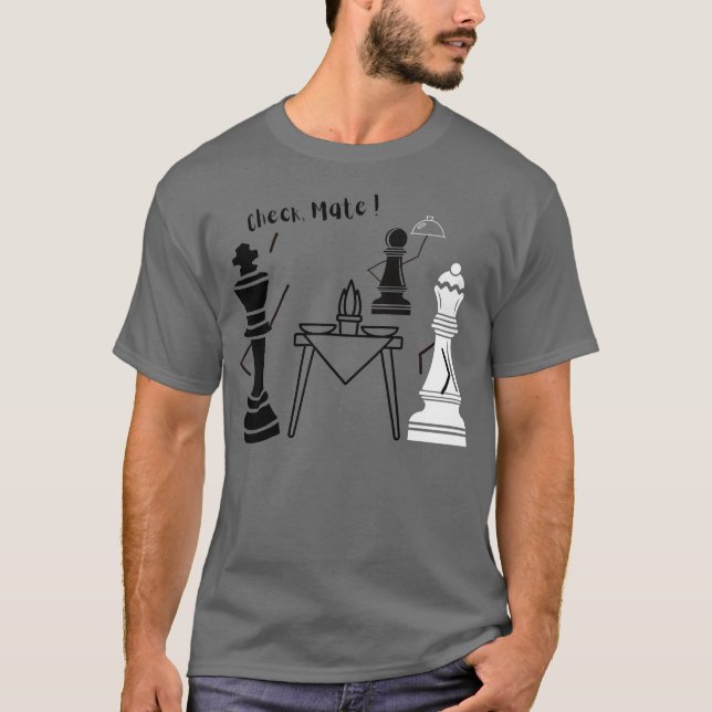 Camiseta CHECKMATE para receptáculos de xadrez (Frente)