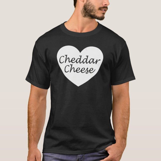 Camiseta Cheddar Queijo de coração Roupa Queijo Único Queij (Frente)